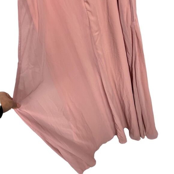 Birdy Grey Gwennie Small Chiffon Pink Rose Quartz Formal Bridesmaid Maxi Dress - Picture 9 of 14
